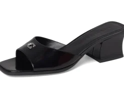 COACH Sculpted C Leather Block Heel Sandals Women's
