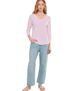 Elliott Lauren Garment Dye Tees - V-Neck 3/4 Sleeve Tee Women's