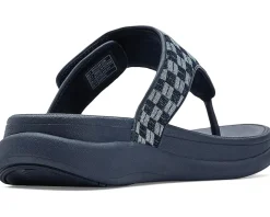 FitFlop F-Mode Go Adj. Checkerboard-Denim Toe-Post Sandals Women's