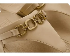 FitFlop Lulu Square-Chain Leather Toe-Post Sandals Women's