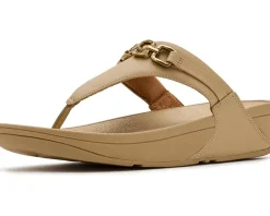 FitFlop Lulu Square-Chain Leather Toe-Post Sandals Women's