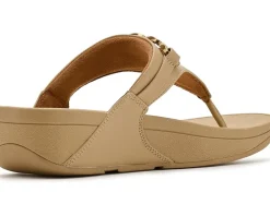 FitFlop Lulu Square-Chain Leather Toe-Post Sandals Women's