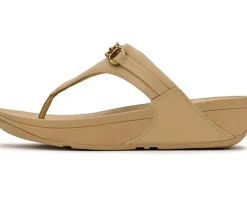 FitFlop Lulu Square-Chain Leather Toe-Post Sandals Women's