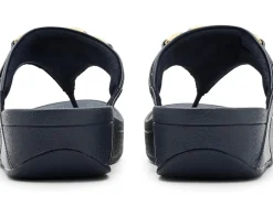 FitFlop Lulu Square-Chain Leather Toe-Post Sandals Women's