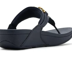FitFlop Lulu Square-Chain Leather Toe-Post Sandals Women's