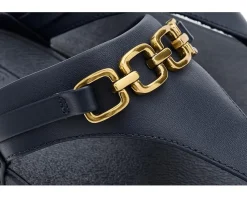 FitFlop Lulu Square-Chain Leather Toe-Post Sandals Women's