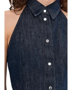 7 For All Mankind Halter Long Shirt Dress Women's