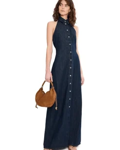 7 For All Mankind Halter Long Shirt Dress Women's