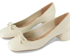 Franco Sarto Natalia Square Toe Block Heel Pumps with Bow Women's