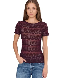 Free People Angelina Lace Tee Women's