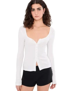 Free People End Game Pointelle Long Sleeve Women's