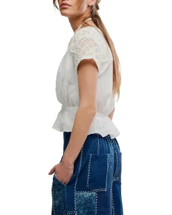 Free People Glimmer Embroidered Top Women's