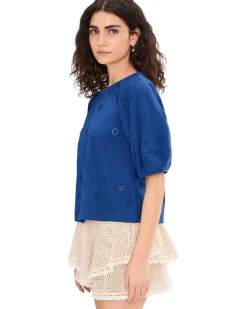 Free People Jessie Eyelet Tee Women's