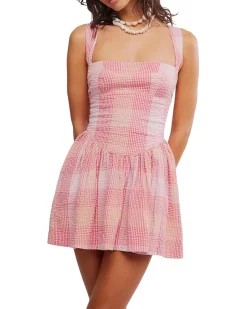 Free People Laurel Plaid Mini Dress Women's