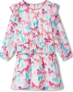 Hatley Kids Photo Print Horses Smocked Waist Dress (Toddler/Little Kid/Big Kid)