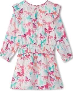 Hatley Kids Photo Print Horses Smocked Waist Dress (Toddler/Little Kid/Big Kid)
