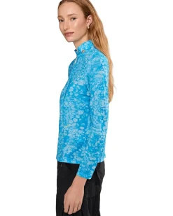 Jamie Sadock Bubbles Print Long Sleeve Sunsense 1/4 Zip Top Women's