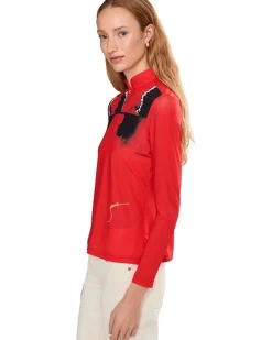 Jamie Sadock Flare Print Long Sleeve Sunsense 1/4 Zip Top Women's