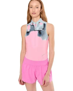 Jamie Sadock Flare Print Sleeveless Polo Women's