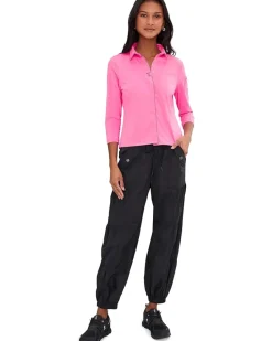 Jamie Sadock Full Zip Front Pointed Collar Contoured Seams Women's