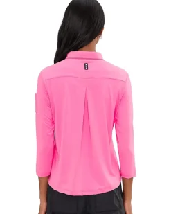 Jamie Sadock Full Zip Front Pointed Collar Contoured Seams Women's