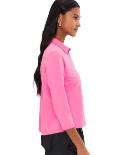 Jamie Sadock Full Zip Front Pointed Collar Contoured Seams Women's