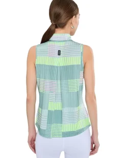 Jamie Sadock Mad Plaid Sleeveless Print Top Women's