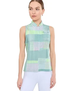 Jamie Sadock Mad Plaid Sleeveless Print Top Women's