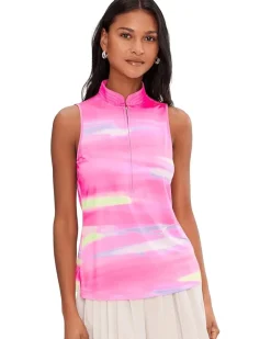 Jamie Sadock Painted Sunset Sleeveless Front Zip Women's