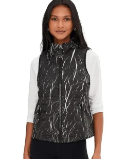 Jamie Sadock Quilted Zip Front Vest Zippered Side Pockets Women's