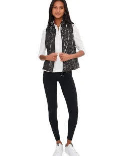 Jamie Sadock Quilted Zip Front Vest Zippered Side Pockets Women's