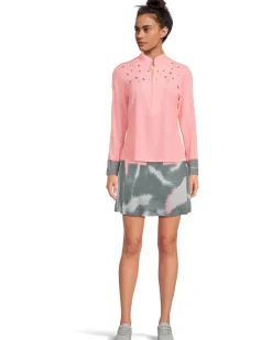 Jamie Sadock Raindrops Print Long Sleeve Sunsense Top Women's
