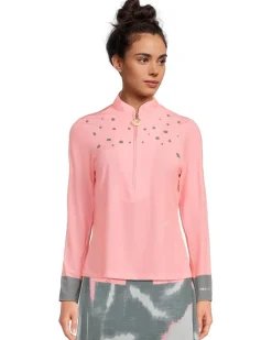 Jamie Sadock Raindrops Print Long Sleeve Sunsense Top Women's