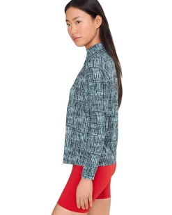 Jamie Sadock Sunsense Grid Print Long Sleeve Quarter Zip Women's