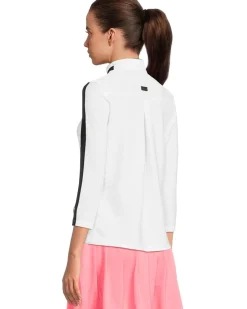 Jamie Sadock Textured Ottoman 3/4 Sleeve 1/4 Zip Top Women's