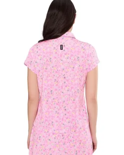 Jamie Sadock Wildflower Print Crossover V-Neck Short Sleeve Women's