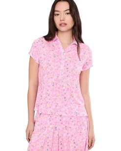 Jamie Sadock Wildflower Print Crossover V-Neck Short Sleeve Women's