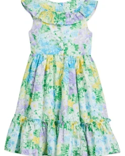 Janie and Jack Floral Bow Dress (Toddler/Little Kid/Big Kid)