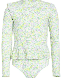 Janie and Jack Floral Ruffle Rashguard Swim Set (Toddler/Little Kid/Big Kid)