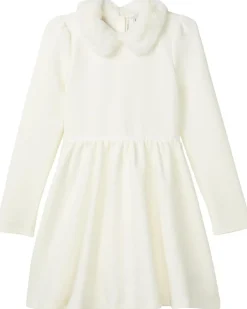 Janie and Jack Fur Collar Mattelasse Dress (Toddler/Little Kid/Big Kid)