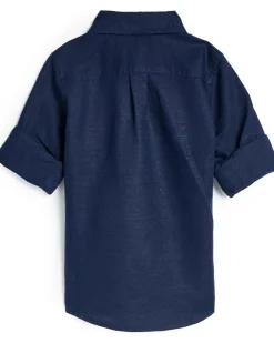 Janie and Jack Linen Roll Up Shirt (Infant)