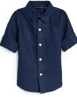 Janie and Jack Linen Roll Up Shirt (Infant)