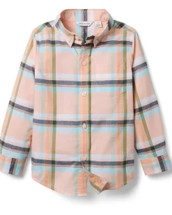 Janie and Jack Madras Plaid Button-Down Shirt (Toddler/Little Kid/Big Kid)