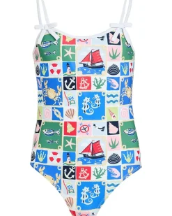 Janie and Jack Nautical Onepiece Swim (Toddler/Little Kid/Big Kid)