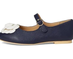 Janie and Jack Navy Flower Flats (Toddler/Little Kid/Big Kid)