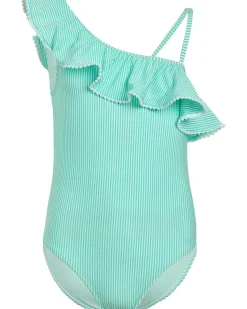Janie and Jack Seersucker Onepiece Swimsuit (Toddler/Little Kid/Big Kid)