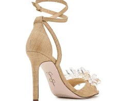 Jessica Simpson Janivah Floral Embellished High Heel Sandals Women's