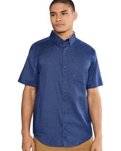 Johnston & Murphy Logan Printed Cotton Short-sleeve Shirt Men's