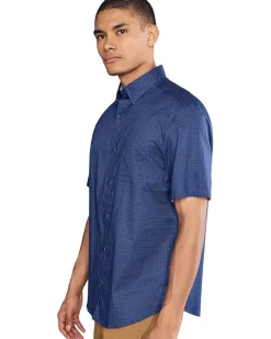 Johnston & Murphy Logan Printed Cotton Short-sleeve Shirt Men's