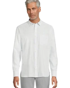 Johnston & Murphy Stripe Slub Linen Shirt Men's